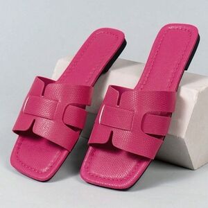 Hot Pink Slide Sandals